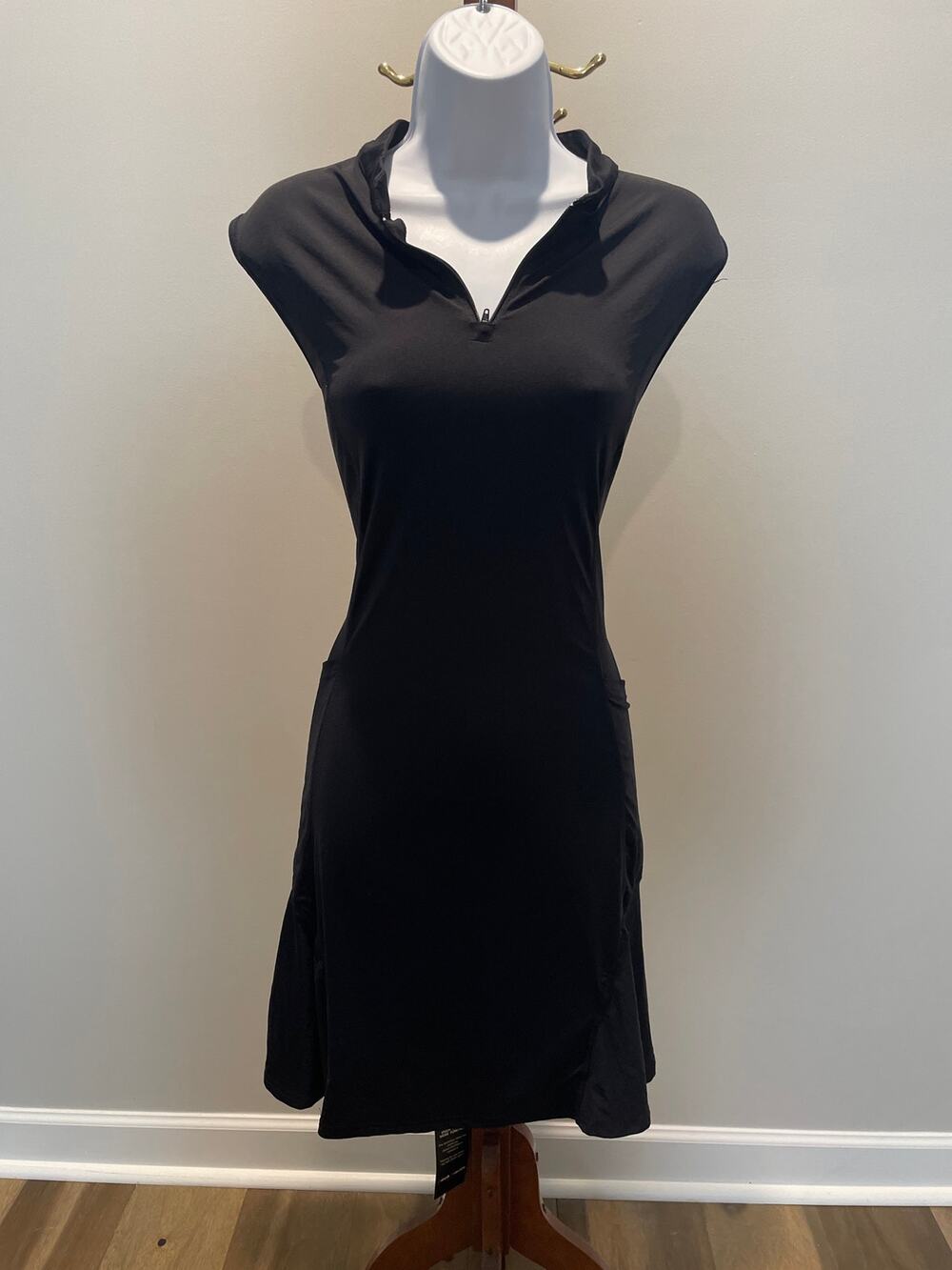 Jack Smith Size XL Athleisure Activewear Dress 1/4 Zip Sleeveless Black NWT